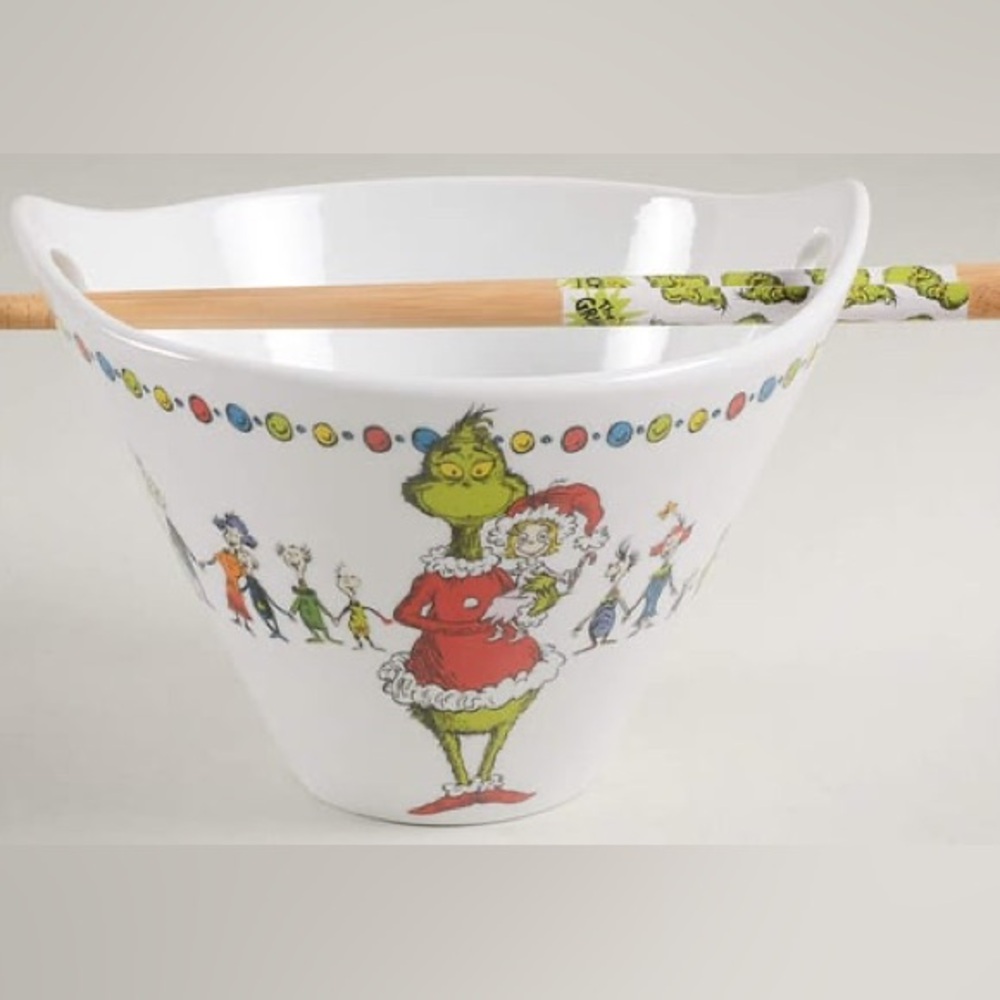 Dr. Seuss How The Grinch Stole Christmas Ramen Bowl, Chopsticks🥡🥢
